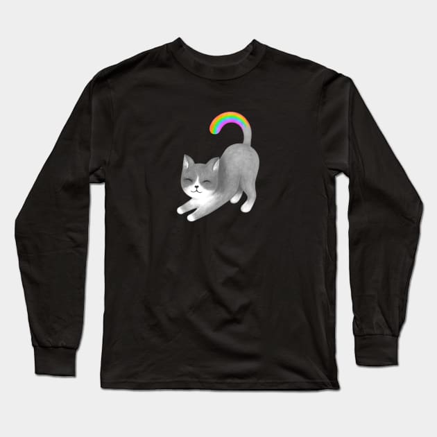 Rainbow Feline Cutie Long Sleeve T-Shirt by PerrinLeFeuvre